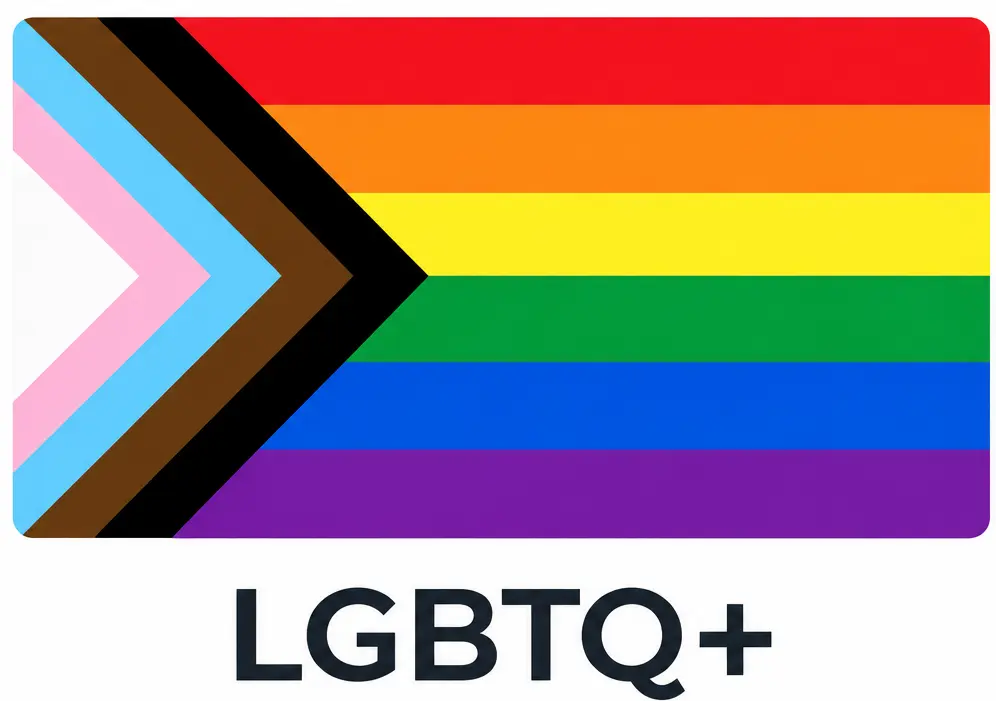 Progress Pride Badge med LGBTQ+